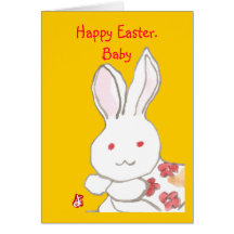 chinesenewyearrabbit, Easter.Baby feliz Tarjeton