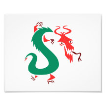 chino abstracto verde rojo dragon.png cojinete
