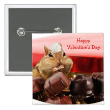 Chipmunk de la tarjeta del día de San Valentín Pins
