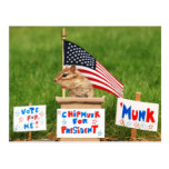 Chipmunk para presidente Postcard tarjetas postales