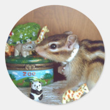 Chipmunk photo　(14) 丸形シールステッカー