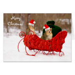 Chipmunks adorables del bebé de Santa en tarjeta d tarjetas