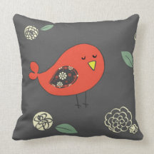 Chirrido rojo grande y pequeños chirridos decorati almohada