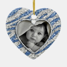 Chispa azul del ornamento de la foto del bebé del  ornamento para reyes magos