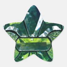 Chispa del verde de Flor New Orleans de la flor de Pegatina Forma De Estrella