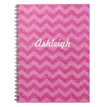 chispas rosadas del zigzag del galón del brillo cuaderno