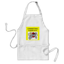 chiste de la barbacoa que confía delantal