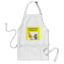 chiste de la barbacoa que confía delantal