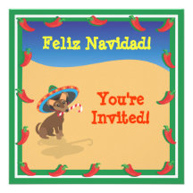 Chiwawa con Sombero, invitaciones del navidad del  Comunicados