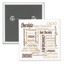 Chocolate, almendras y diseño oscuro del texto del pins