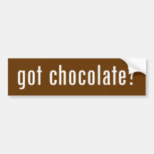 ¿chocolate conseguido? etiqueta de parachoque