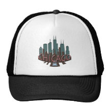 Chocolate del newwave del horizonte de Chicago Gorras