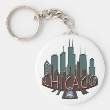 Chocolate del newwave del horizonte de Chicago Llavero Personalizado