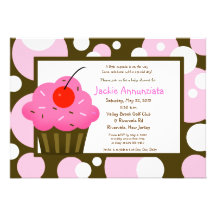 Chocolate moderno del rosa del punto de la fiesta  invitaciones personales 