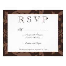 Chocolate simple RSVP del damasco Invitación