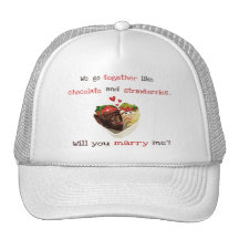 Chocolate y fresas que casan el gorra de la oferta
