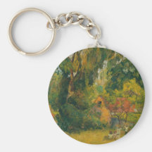 Chozas debajo de los árboles de Paul Gauguin Llaveros