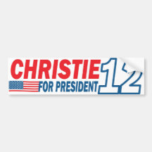 Chris Christie para el presidente 12 pegatina para Pegatina De Parachoque