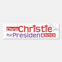Chris Christie para el presidente 2012 Pegatina De Parachoque