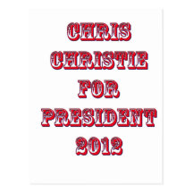 Chris Christie para el presidente 2012 Tarjeta Postal
