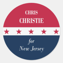 Chris Christie para New Jersey Pegatinas Redondas