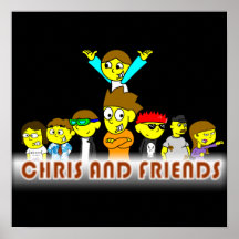 Chris y poster de los amigos