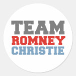 CHRISTIE VP TEAM.png del EQUIPO ROMNEY Etiquetas Redondas