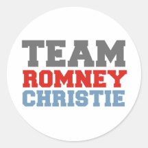 CHRISTIE VP TEAM.png del EQUIPO ROMNEY Etiquetas Redondas