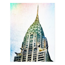 Chrysler que construye - congelado - New York City Tarjetas Postales