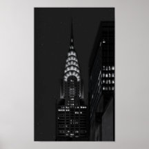Chrysler que construye en la noche poster