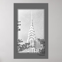 Chrysler que construye, poster de NYC B&W