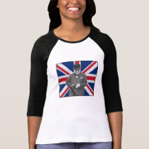 Churchill que presenta con un arma de Tommy Camiseta