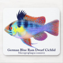 Cichlid azul alemán Mousepad del enano del espolón Tapetes De Raton