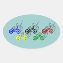 Ciclista de ciclo de la pista de tierra del bicyle pegatinas de ovaladas