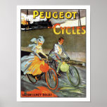 Ciclos de Peugeot - poster de la bicicleta del vin