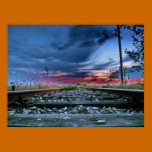 Cielo asombroso sobre el ferrocarril posters