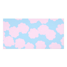 Cielo azul con el modelo rosado de las nubes tarjeta fotografica personalizada