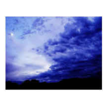 cielo azul en la noche postales