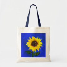 Cielo azul profundo del girasol grande bolsa de mano