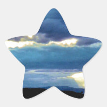 Cielo de la mañana calcomanías forma de estrellaes personalizadas
