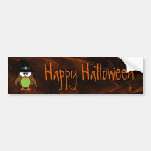 Cielo mágico del dibujo animado del feliz Hallowee Etiqueta De Parachoque