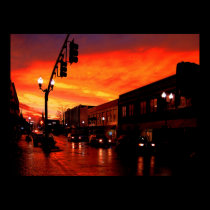 Cielo rojo en la noche posters