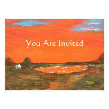 Cielo rojo en la noche usted es arte original invi invitacion personalizada