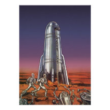 Ciencia ficción del vintage, astronautas, extranje invitaciones personalizada