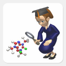 Ciencia Pegatinas Cuadradas Personalizadas