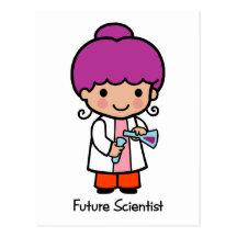 Científico futuro - chica tarjetas postales