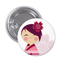 Cierre de Kokeshi Sakura encima del Pin