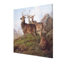 Ciervo común en un paisaje de la montaña, 1872 (el impresiones en lienzo estiradas