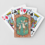 Ciervos ambarinos y azules y baraja color de rosa  cartas de juego