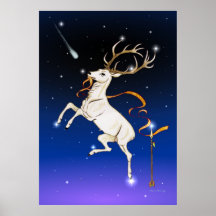 Ciervos en el cielo poster